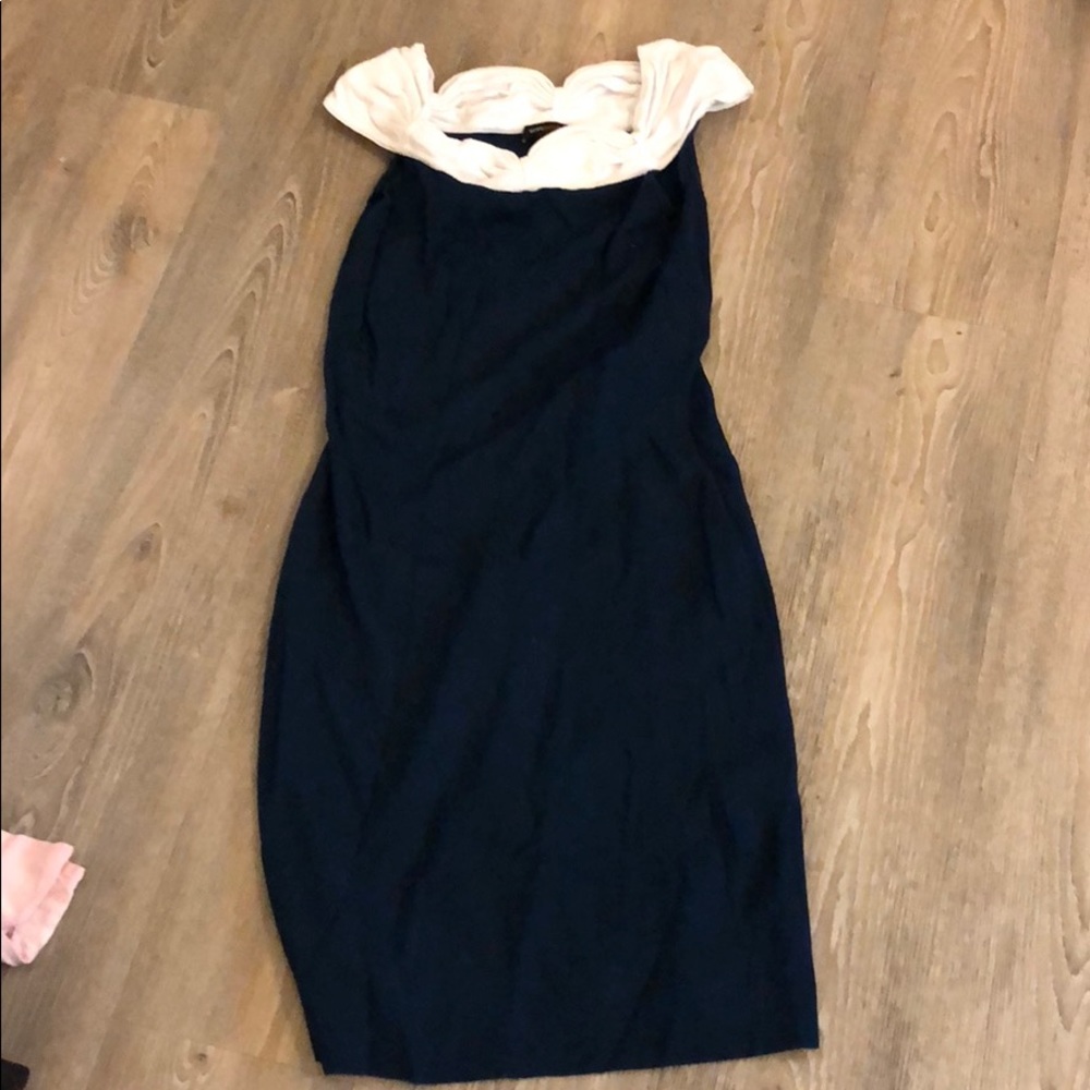 Blue bcbg dress with white collar
